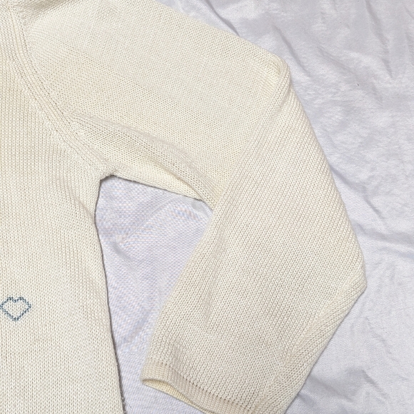 Vintage Teddi Embroidered Easter Basket Flower Cardigan Scallop Edge Grannycore - Picture 5 of 11